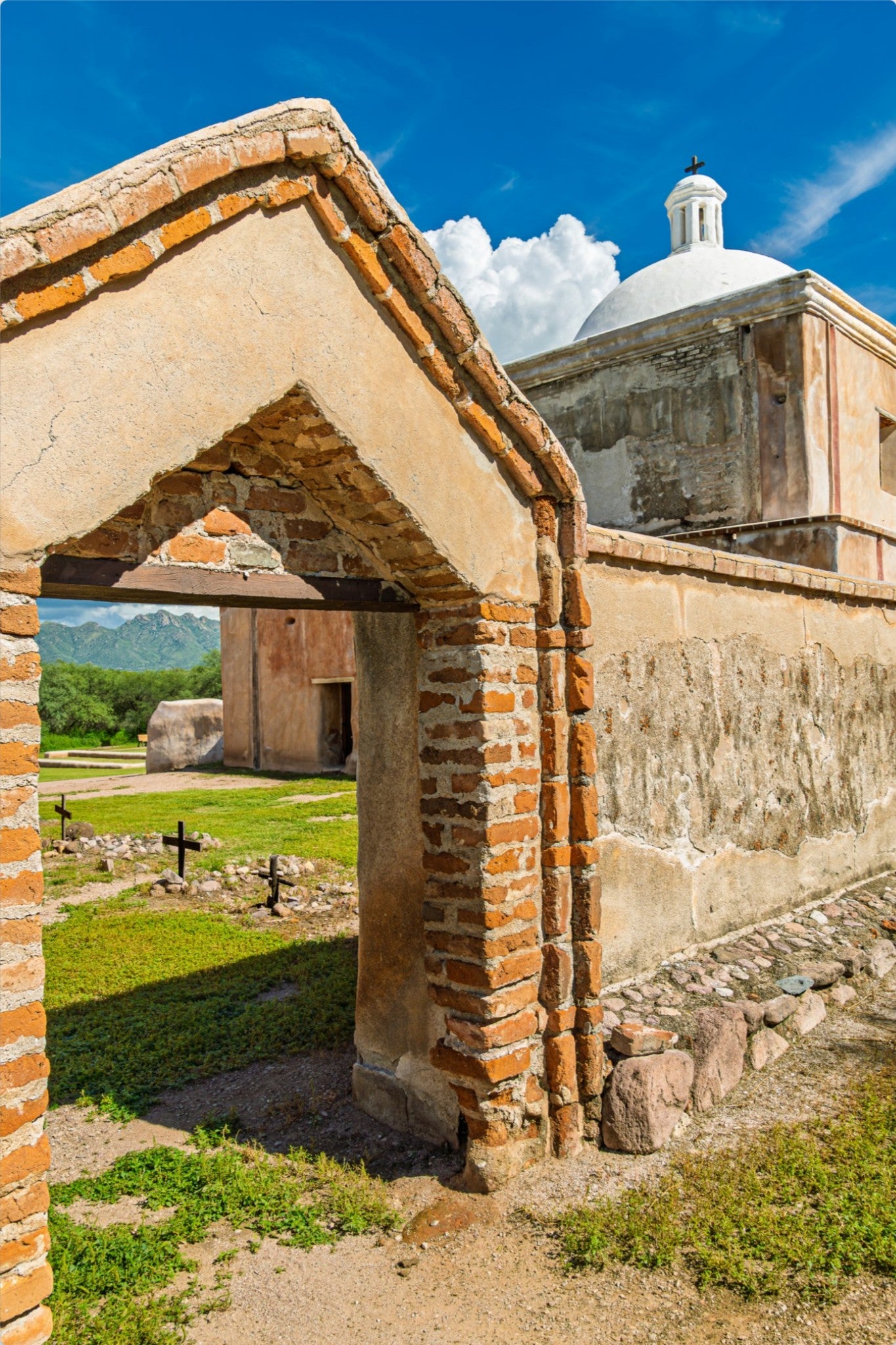 Tumacacori West Gate 16X24 metal print w/float mount
