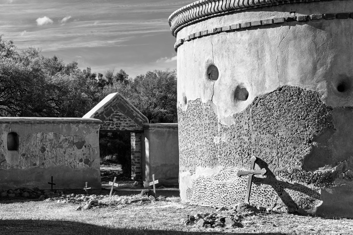 Crooked Crosses B&W 12X18 metal print w/float mount $125.00