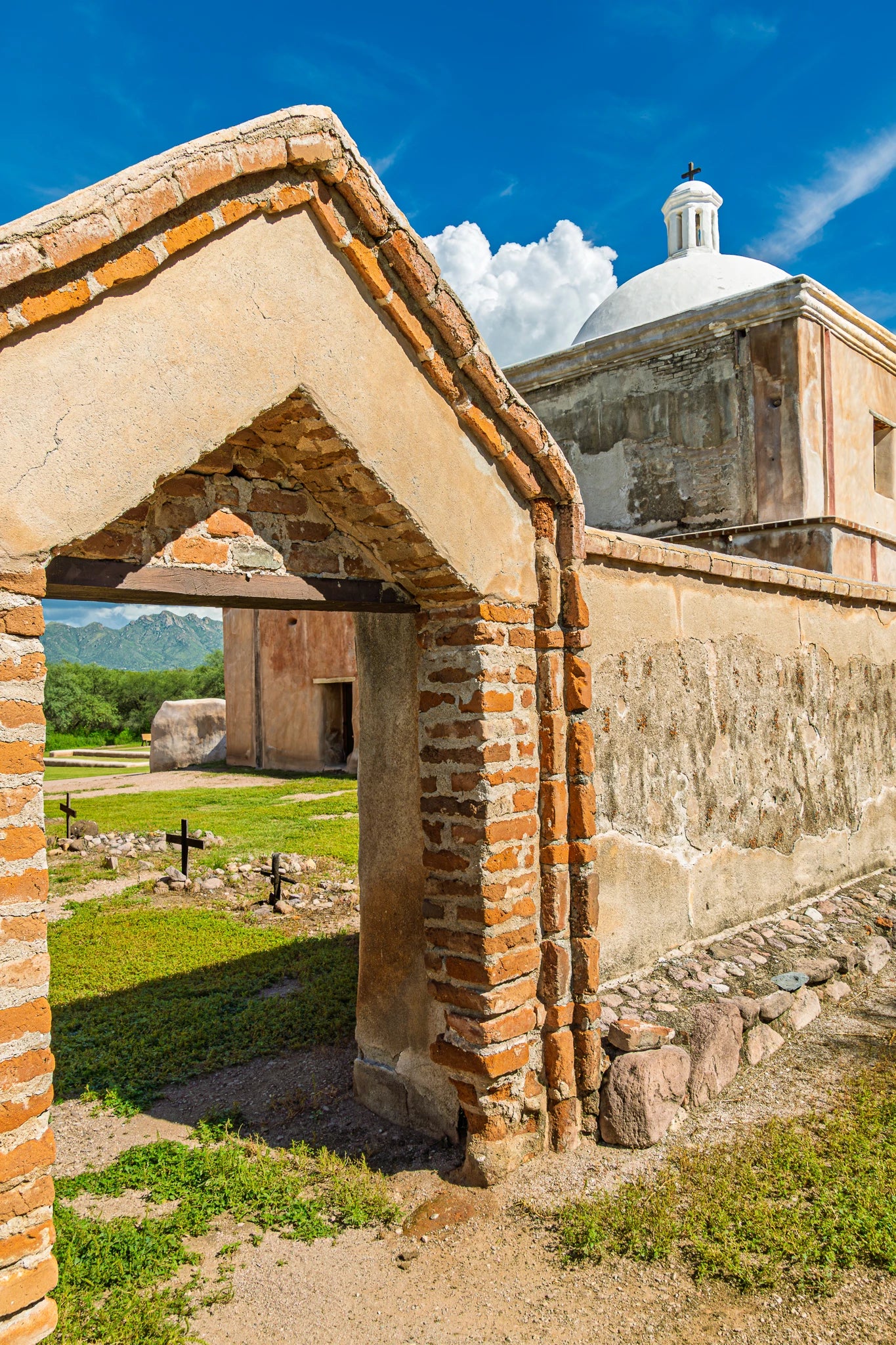 Tumacacori West Gate 16X24 metal print w/float mount